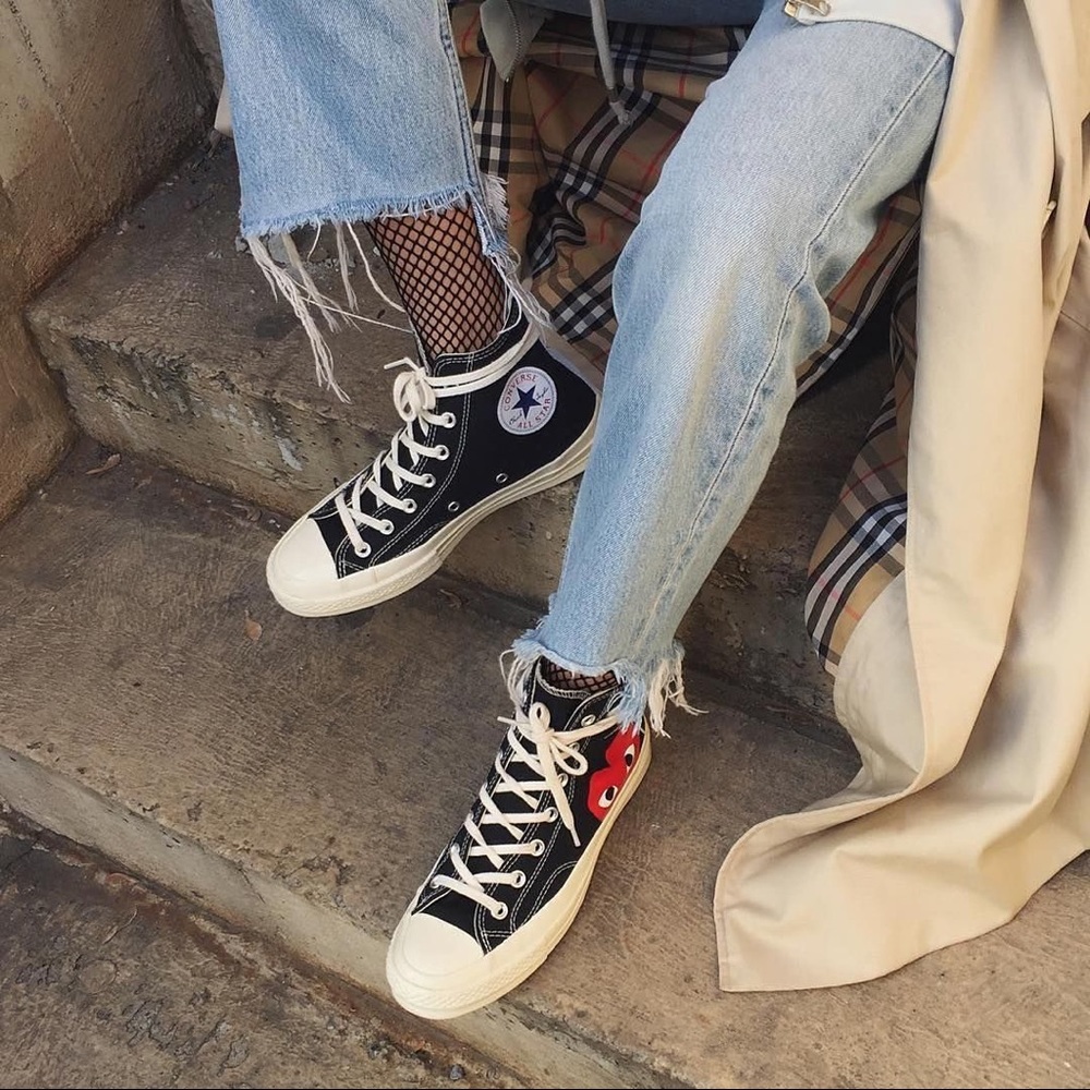 Comme des Garcons Black & Red High-Top Sneakers